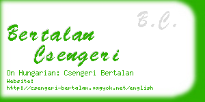 bertalan csengeri business card